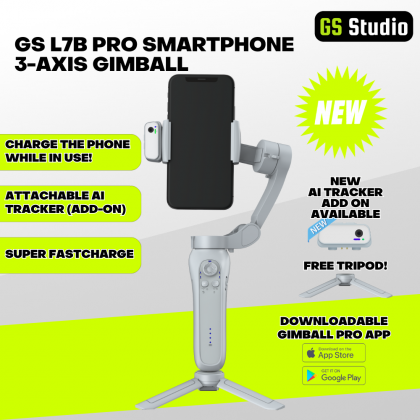 GS L7B L7C Pro Smartphone 3 Axis Gimbal With Bluetooth Connect, Focus Tracking Instant Power Up | Phone Gimbal & Stabilizer